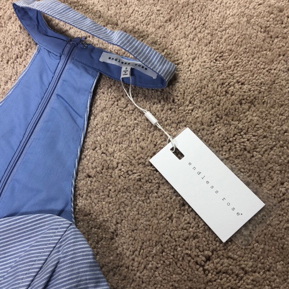 NWT ENDLESS ROSE POPLIN OFF SHOULDER TIE DRESS - Picture 5 of 5